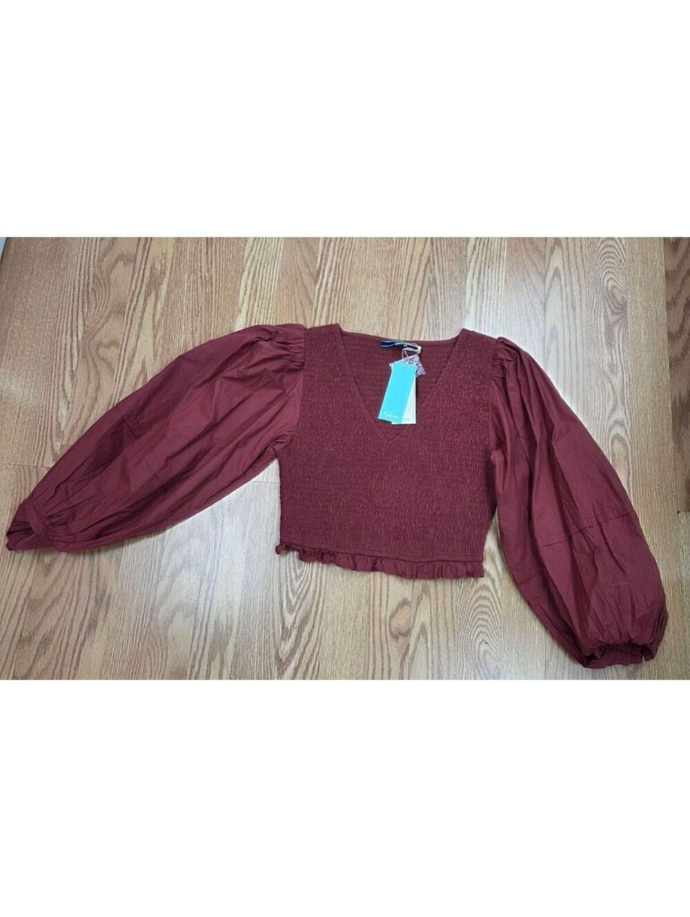 Shore Sena Smocked Top Brandy Small NWT $178